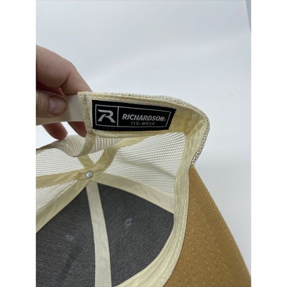 Leinenkugel's Beer Patch Snapback Hat Mesh Trucker Cap 2 Tone Brown - Picture 5 of 5